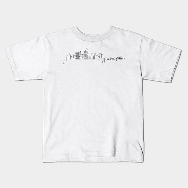 Sioux Falls City Signature Kids T-Shirt by kursatunsal